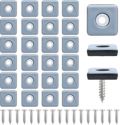 24pcs 1" Screw on Furniture Sliders, Teflon Chair Leg Slides, Square Furniture - Image 6