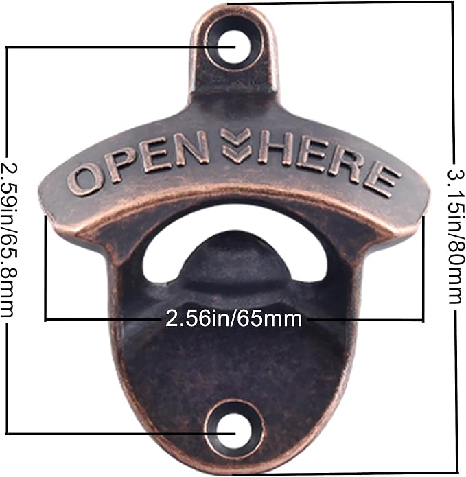 8 PCS Bottle Opener Wall Mount, Vintage Screw in Cola Opener Bulk - Image 5