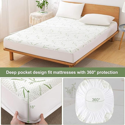 Twin Mattress Protector 2 Pack, Waterproof Mattress Pad Washable Bamboo Rayon - Image 5