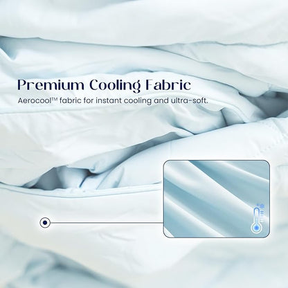 Dream Valley® Outlast® Cooling Comforter, Throw Size, Breathable NASA-Grade Space Technology Blanket for Hot Sleepers Night Sweats, Q-Max > 0.45 Aerocool™ Breathable, Ivory, 60"x80"
