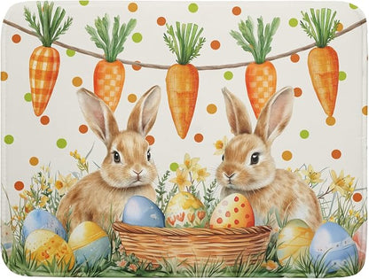 Giwawa Easter Bunny Dish Drying Mat Eggs Carrot Dishes Drainer Pad Absorbent by Giwawa