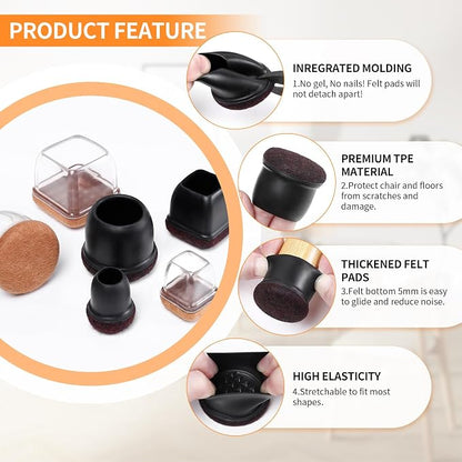 Ezprotekt 24 Pcs Round Silicone Chair Leg Floor Protectors - Image 5