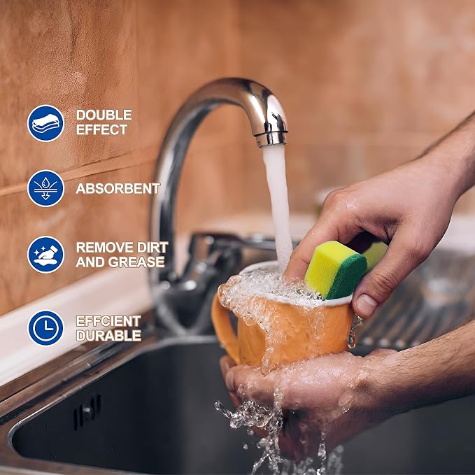 300 Pack Kitchen Cleaning Sponges, Eco Non-Scratch - Image 4