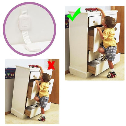 Upgraded No Drill Adhesive Furniture Anchor, Adjustable Anti Tip Furniture Wall - Image 3