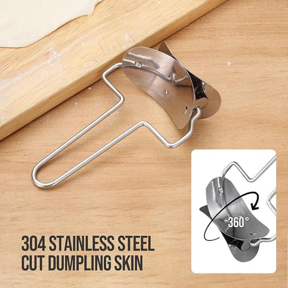 2 Pieces Stainless Steel Pastry Rolling Cutter Circle Dough Blade Roller - Image 2