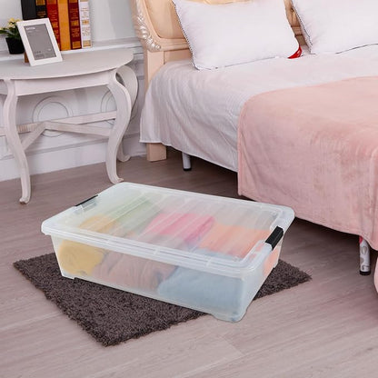 50 Quart Wheeled Latching Storage Box, Stackable Bin - Image 6