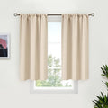 BGment Short Blackout Curtains for Bedroom 40 Inches Long - Thermal Insulated Room Darkening Curtain for Kitchen, Champagne, 34 x 45 Inch, 2 Panels