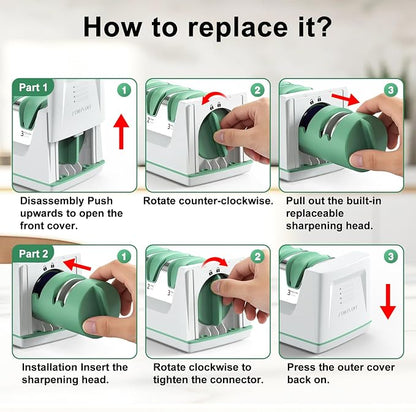 Electric Knife Sharpener with Replaceable Sharpening Head Easy to Change - Image 8