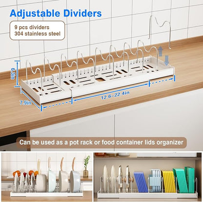 Mustorn 2 Pack Pots and Pans Organizer Under Cabinet - Image 2