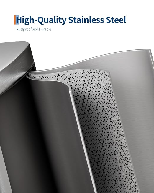 GarveeHome Stainless Steel Kitchen Trash Can, 13 Gal / 50 L Step-On Garbage Bin - Image 3