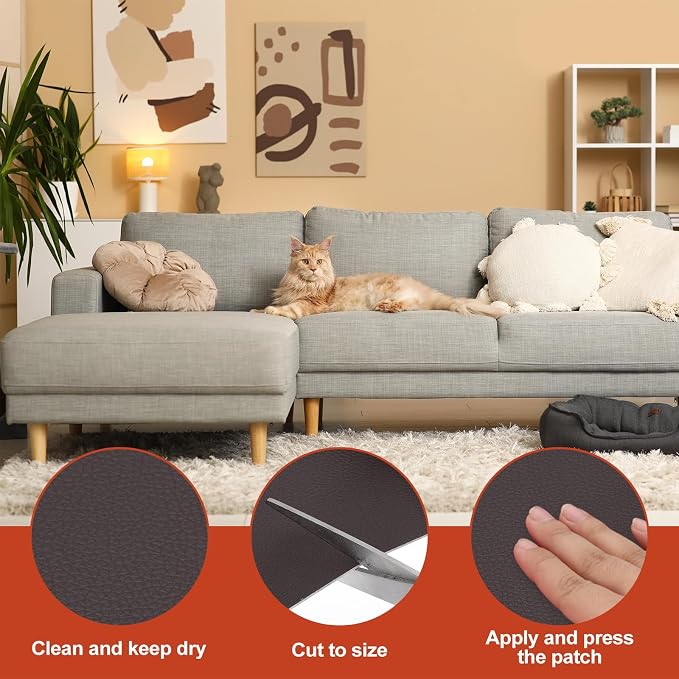 PATIKIL Leather Patches Tape for Furniture, 3.2 x 61 Inch Self Adhesive Vinyl - Image 3
