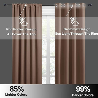 RYB HOME Short Curtains for Living Room Blackout Portable Blinds Shades for - Image 5