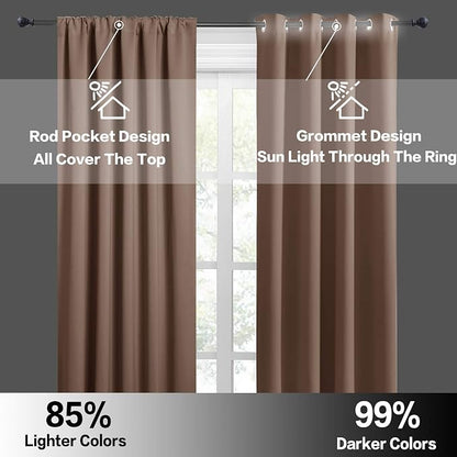 RYB HOME Long Curtains Light Blocking Drapes Window Treatment Panels Room - Image 5