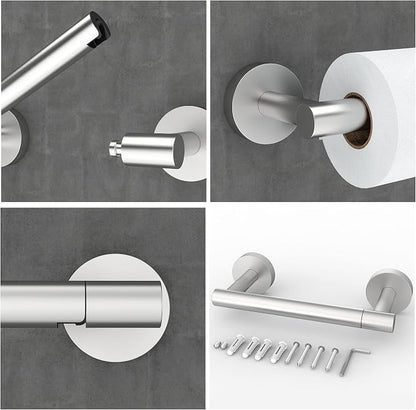 RARXTR Brushed 2 Pack Toilet Paper Holder SUS304 Stainless Steel Double Post - Image 3