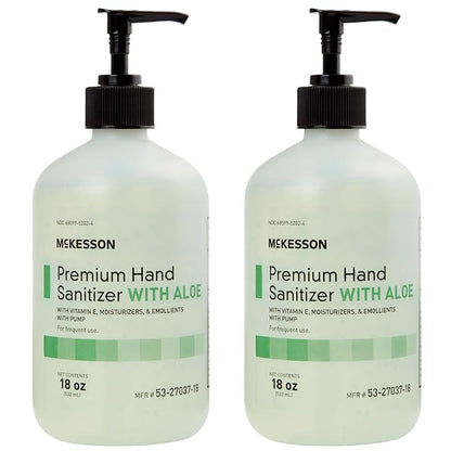 McKesson Hand Sanitizer with Aloe, 18 oz Pump Bottle – 70% Ethyl Alcohol by McKesson
