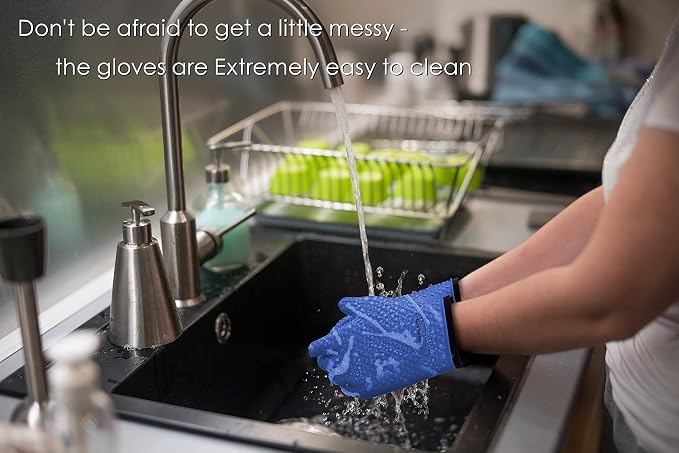 KITCHEN PERFECTION XL Silicone Smoker Oven Gloves-Extreme Heat Resistant BBQ - Image 6