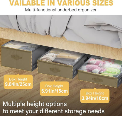 4-Inch Under Bed Storage Containers | Sturdy Sidewalls | Clear Cover & Label - Image 2