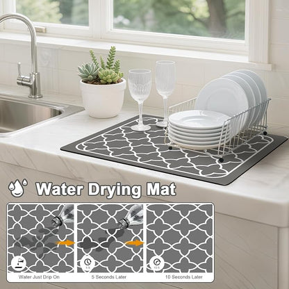 Dish Drying Mats for Kitchen Counter, Waterproof Coffee Mat for Countertop - Image 2