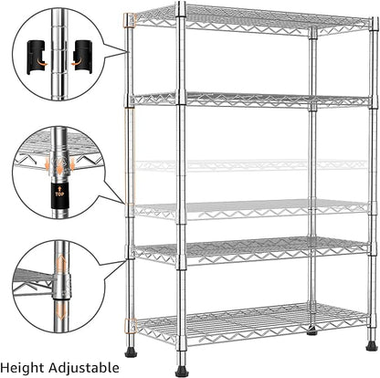 1000 lbs Storage Shelving Steel Heavy Duty 4-Tier Utility Shelving Unit Steel - Image 5