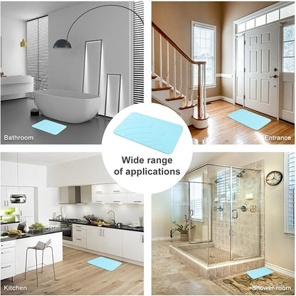 2 Pack Diatomaceous Earth Shower Mat, Stone Bath Mat, Nonslip Super Absorbent - Image 7