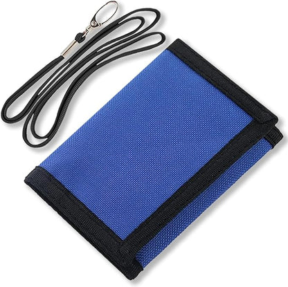 NEICY RFID Blocking Canvas Wallet for Men and Women - Camo Trifold Outdoor Sports Wallets with Magic Sticker for Teen Kids (Blue Set)