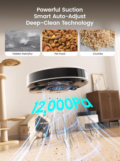 Lefant Robot Vacuum and Mop, 12000Pa Suction, Self Emptying, Auto Mop Washing - Image 4