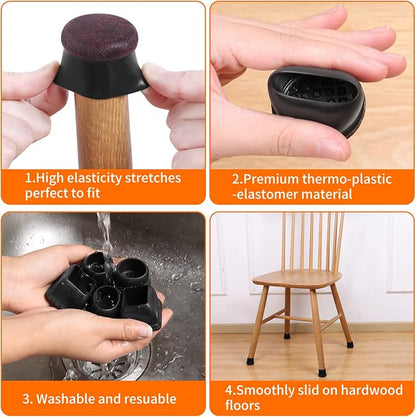 Ezprotekt 24 Pcs Round Silicone Chair Leg Floor Protectors - Image 3