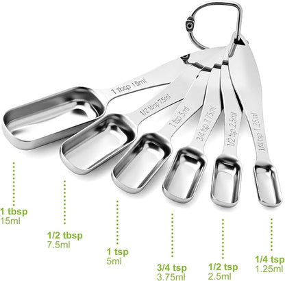 FANGSUN Stainless Steel Narrow Measuring Spoons, Metal Measuring Spoons - Image 5