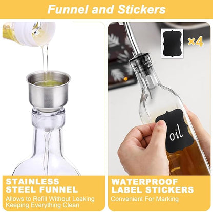 Olive Oil Dispenser Bottle, Oil and Vinegar Dispenser Set - Image 5