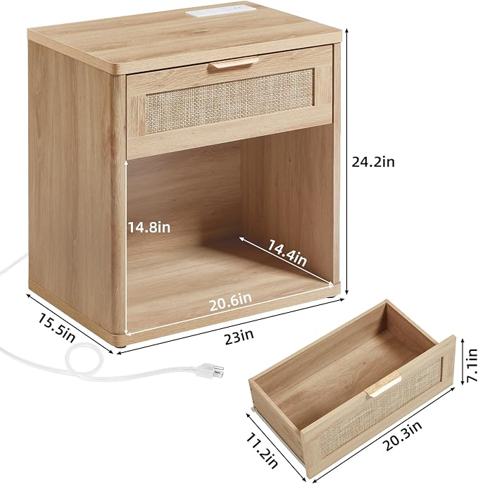 LEYAOYAO Rattan Nightstand - Image 2