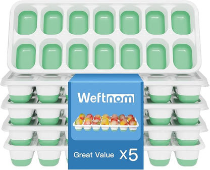 5 Pack 70 Cube Silicone Ice Cube Trays by WEFTNOM