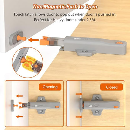 Push to Close Cabinet Latch, Jiayi 10 Pack Push Open Hardware, Cabinet Press - Image 7