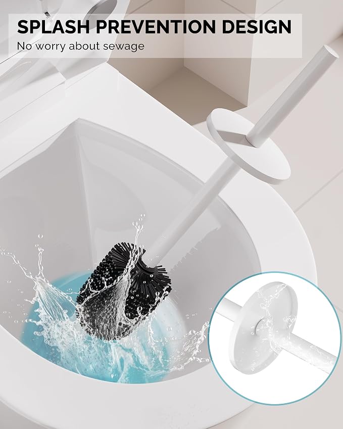 Toilet Brush and Holder Set, 2 Pack Stainless Steel Toilet Bowl Brush - Image 4