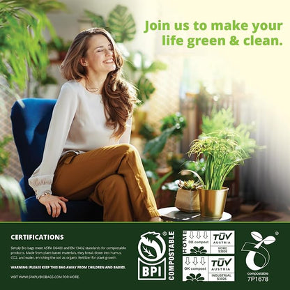 Simply Bio 13 Gallon Compostable Trash Bags Liners - Image 5