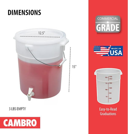 Cambro DSPR6148 SIX-GALLON BEVERAGE DISPENSER, 22 Quart Case of 1 - Image 3