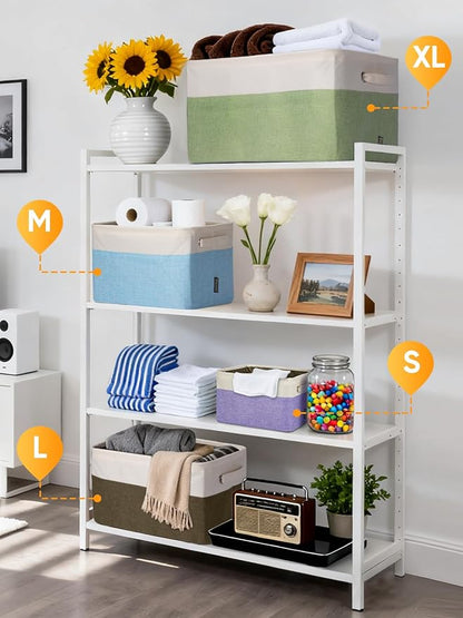 BALEINE Fabric Storage Bins for Shelves, Linen Storage Baskets for Organizing - Image 4