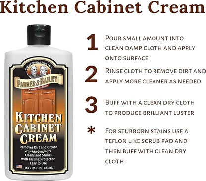 Parker and Bailey Kitchen Cabinet Cream-Wood Cleaner-Grease Remover 16 oz - Image 6