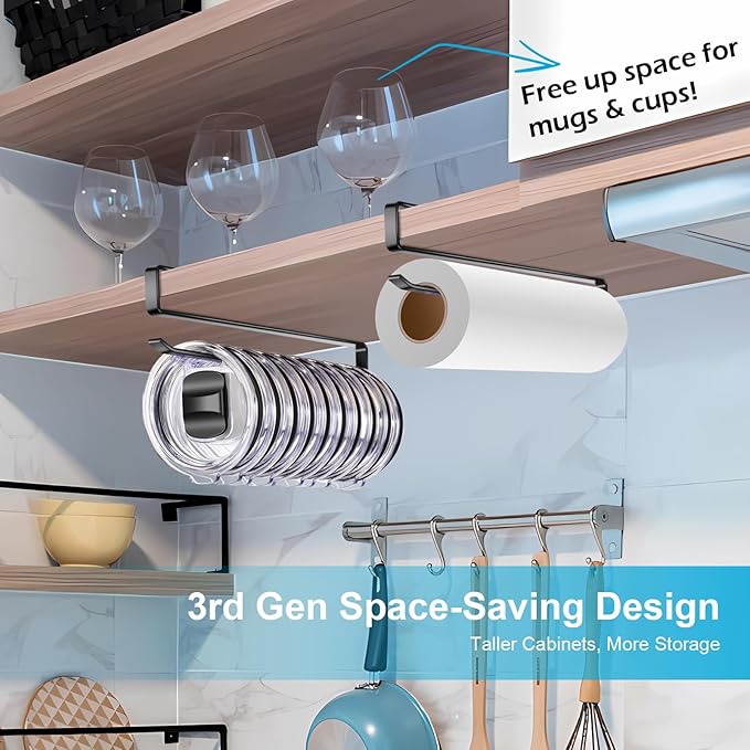 2Pack Tumbler Lid Organizer for Corner Cabinets, Space-Saving Coffee Cup Holder - Image 3