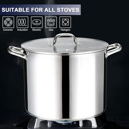 Stainless Steel Large Stock Pot, LIANYU 24 QT Heavy Duty Stockpot - Image 3