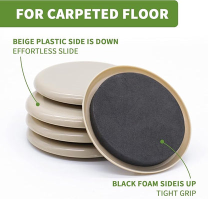Furniture Sliders for Carpet 8 PCS - Image 2