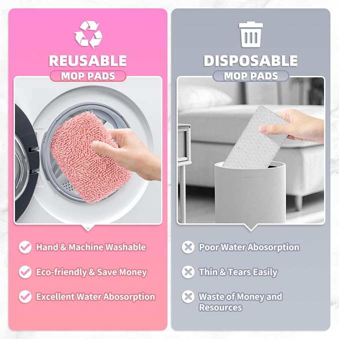 4 Pack Reusable Mop Pads Compatible - Image 5