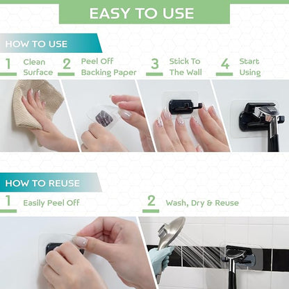 Hook LAB Self-Adhesive Shower Razor Holder, Removable & Reusable Waterproof - Image 6