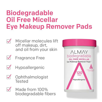 Almay Biodegradable Makeup Remover Pads, Micellar Gentle, Hypoallergenic - Image 2