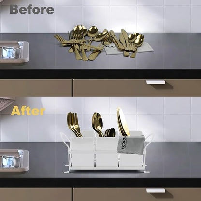 ECOIOU Cutlery Holder with Drain Holes, kitchen counter, Forks and Knives - Image 7