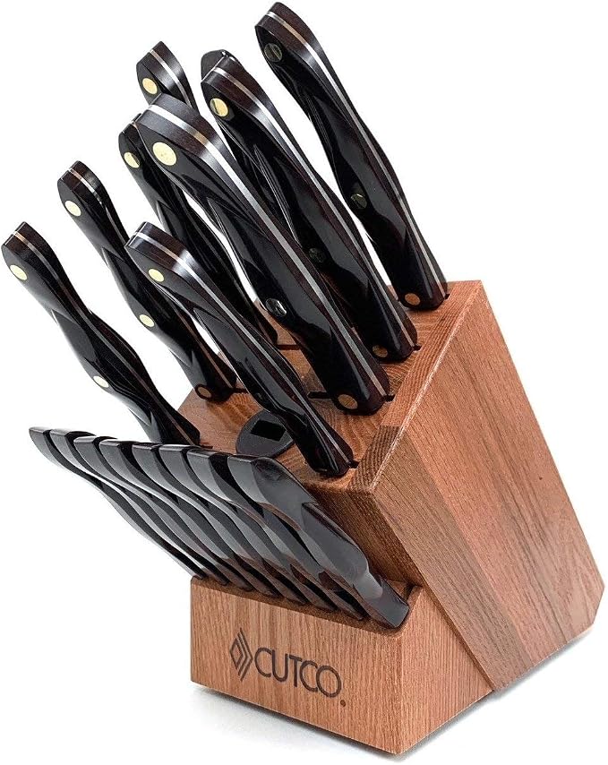 Cutco 19 Pc Kitchen Knife Set Cherry Wood Stand by Cutco