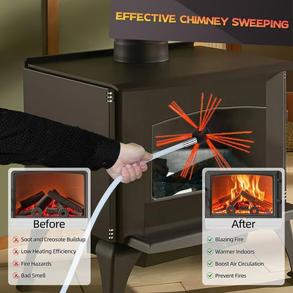 26 Feet Chimney Sweep Kit, Chimney Cleaning Kit - Image 5