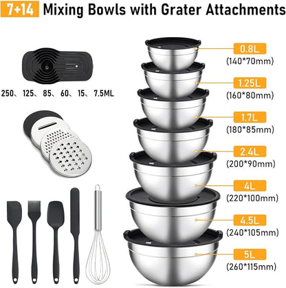 Unokit Mixing Bowls with Lids Set - Image 2