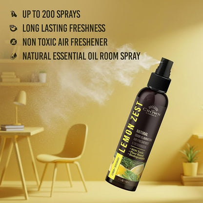 Non-Toxic Odor Eliminator, Natural Citrus Lemon Zest Air Freshener Spray - Image 7