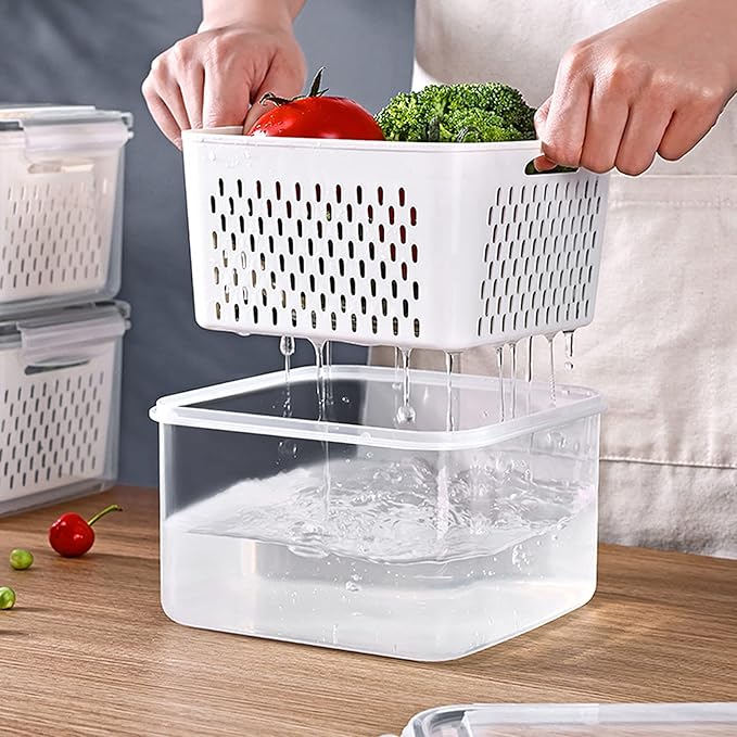 4 Pack Large Fridge Food Storage Container Set - Image 4