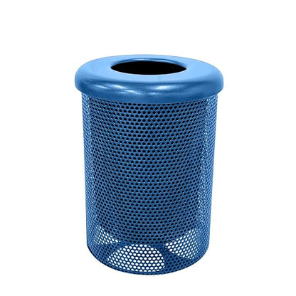 COATEDOUTDOORFURNITURE RFT-P-TXTLBL Heavy Duty Round Trash Receptacle by CoatedOutdoorFurniture